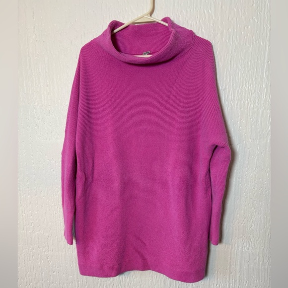Free People Sweaters - Free People Women's Vibrant Pink Ottoman Slouchy Tunic Sweater Size XS
